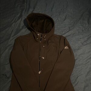 Black Hooded Jacket with Logo